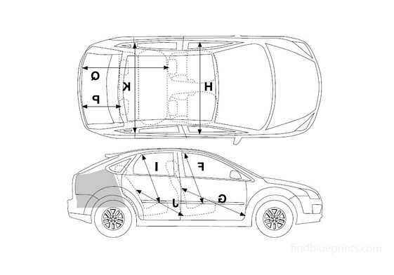 Download drawing Ford Focus 5-door Hatchback 2007 in ai pdf